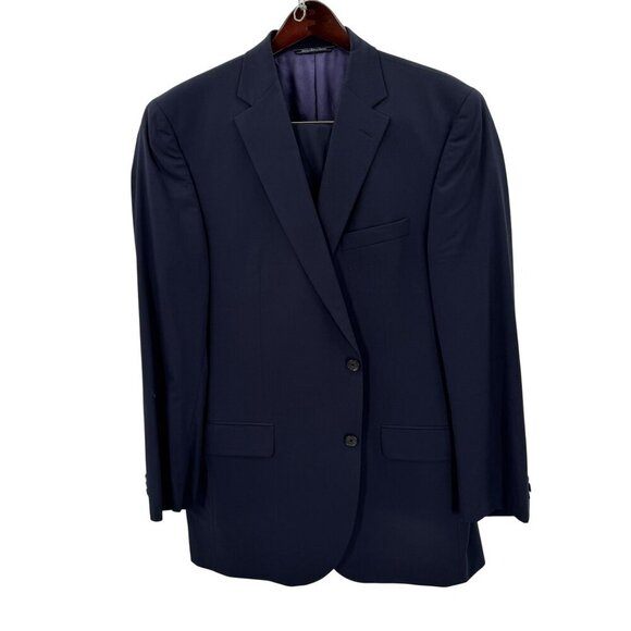 Jack Victor 3Sixty5 Black Two Piece Suit Mens Size 44L Union Made In Canada - Picture 1 of 16